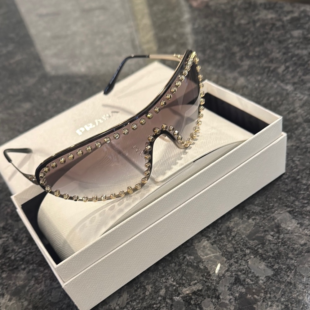 Rare Prada Studded Brown Sunglasses - Picture 7 of 9